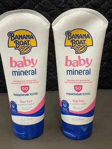 lot 61 image: 2x Banana Boat Baby Mineral Sunscreen SPF 50 Pediatric Tested