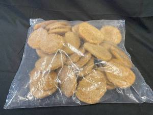 lot 11 image: Chicken Patties - Fully Cooked Breaded Chicken Breast Patties with Rib Meat