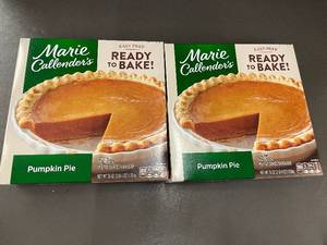 lot 132 image: Pumpkin Pie - Marie Callenders Ready to Bake 2-Pack