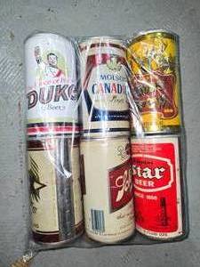 lot 8 image: 6 vintage beer cans