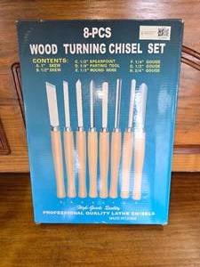 lot 76 image: NEW 8pc wood lathe turning tools- chisel set