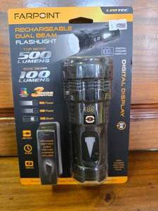 lot 69 image: NEW Farpoint recharable duel beam flashlight