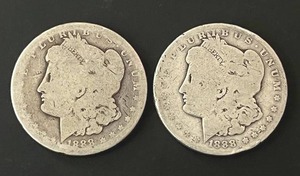 lot 15 image: Pair of 1888 Morgan Silver Dollars