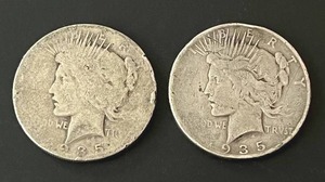 lot 17 image: Pair of 1935 Peace Dollars