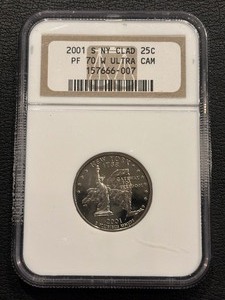 lot 31 image: 2001-S New York Quarter Proof NGC PF70 Ultra Cameo