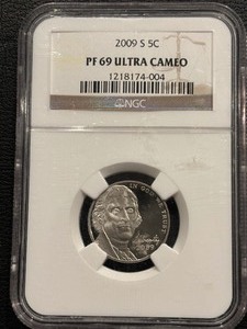 lot 33 image: 2009-S Jefferson Nickel Proof NGC PF69 Ultra Cameo