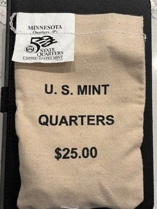 lot 65 image: $25 Dollar Minnesota Quarters in Sealed Bag