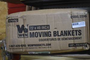 lot 52 image: WEN 272406 72-Inch by 40-Inch Heavy Duty Padded Moving Blankets, 6-Pack