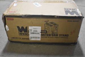 lot 100 image: WEN MSA658T Multi-Purpose Rolling Planer and Miter Saw Tool Stand with Extension Rollers