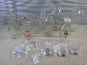 lot 104 image: (A-3) Assorted Vintage Milk Bottles...