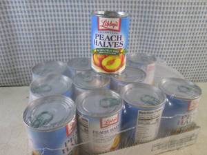 lot 268 image: (B-3) 12 Cans of Peach Halves 15 oz...