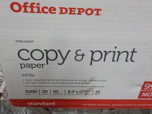 lot 16 image: Office Depot 5000 Sheets White Copy...