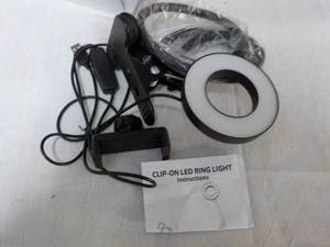 lot 32 image: Clip On LED Ring Light...