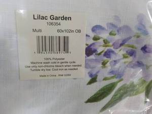 lot 81 image: Lilac Garden 60 x 102 Tablecloth f...