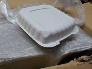 lot 142 image: Case of 120 Hinged Lid Containers...