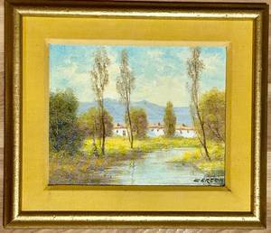 lot 162C image: FR - Signed Original Landscape Oil Painting in Gold Frame