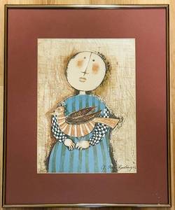 lot 175C image: FR - Child with Bird Framed Art Print by Graciela Rodo Boulanger