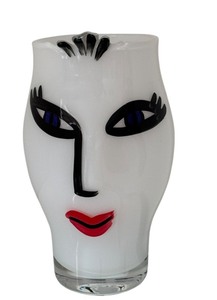 lot 4D image: K - Kosta Boda Face Vase - Hand-Painted - Signed