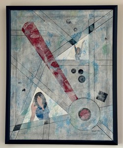 lot 9D image: LR - Fred Blumenthal Original Abstract Painting - Geometric Composition