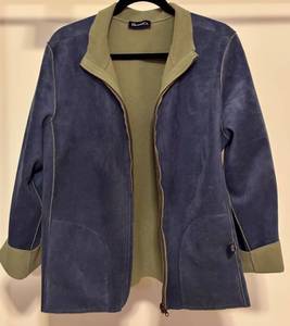 lot 123H image: LL - Denim & Co. Blue and Olive Jacket Size XL