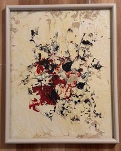 lot 132H image: LL - Abstract Painting by Fred Blumenthal in White Frame