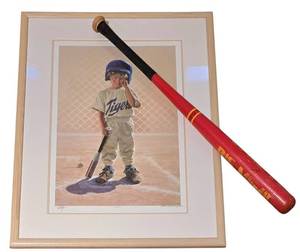 lot 15K image: LL-FR - Limited Edition David Wright First Time Out Signed Print 2691000 with Bat