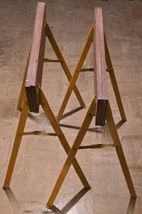 lot 192K image: LL-S - Pair of Stationary Sawhorses with Wood Tops