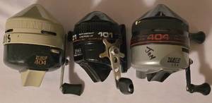 lot 286K image: LL-FR - Lot of 3 Zebco Spincast Fishing Reels Models 404 and 101
