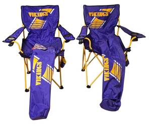 lot 288K image: LL-FR - Pair of Minnesota Vikings Folding Camp Chairs with Carry Bags