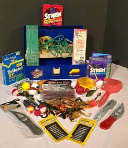 lot 298K image: LL-FR - Plano Tackle Box with Fishing Accessories and Tackle Assortment