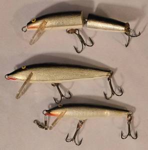 lot 321K image: LL-FR - Set of 3 Rapala Minnow Fishing Lures Assorted Sizes