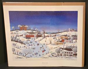 lot 325K image: LL-FR - Nobuo Watanabe Skating Party Signed Poster Unframed