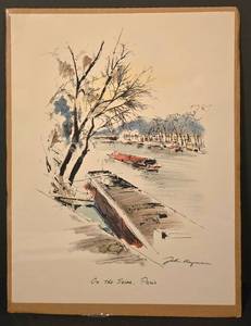 lot 332K image: LL-FR - John Haymson On the Seine, Paris Unframed Print