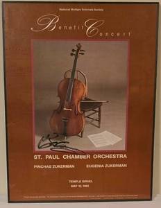 lot 338K image: LL-FR - Framed 1983 St. Paul Chamber Orchestra Benefit Concert Poster Signed