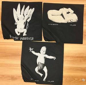 lot 406C image: LL - Set of 3 Cotton Cloth Art Panels by Larry Labont