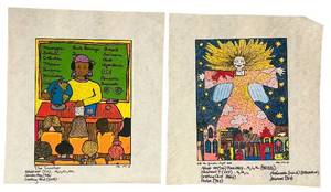 lot 409C image: LL - Set of 2 Colorful Art Prints by Kiki