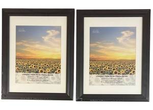 lot 410C image: LL - Set of 2 Studio Decor Black Matted Picture Frames