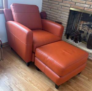 lot 2R image: LR - Delmonico Livorno Clay Chair with Ottoman