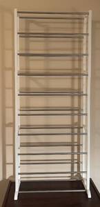 lot 59R image: O - Tall Shoe Storage Shelf with Multiple Tiers