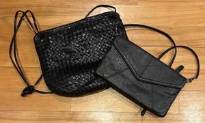 lot 114R image: BR2 - Set of 2 Black Handbags by Tignanello and Aspects