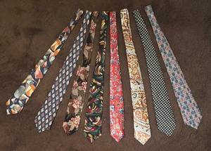 lot 115R image: MB - Collection of 9 Mens Patterned Neckties by Metropolis, John Henry, Geoffrey Beene, Surrey and More