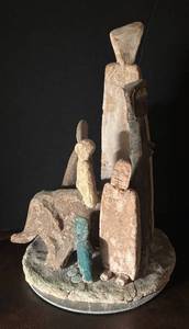 lot 147R image: O - Artisan Abstract Clay Sculpture