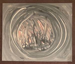 lot 150R image: MB - Original Unframed Abstract Painting by Fred Blumenthal