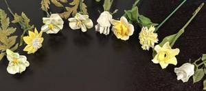lot 200R image: LR - Set of 9 Vintage Composite Floral Stems Decorative Flowers