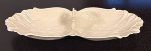 lot 203R image: LR - Lenox Ivory Porcelain Double Serving Condiment Bowl  Dish