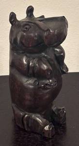 lot 269R image: LR - Bushcraft Trading 5-Inch Wooden Hippo Figurine from South Africa