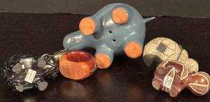 lot 304R image: LR - Collection of Hippo Figurines with Various Designs with Print