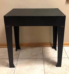 lot 309R image: LR - Black Faux Crocodile Accent Table