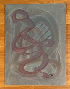 lot 319R image: LR - Fred Blumenthal Original Abstract Painting Unframed