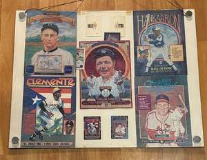 lot 358R image: LR - Framed Donruss Hall of Fame Diamond King Baseball Puzzles and Cards Collection
